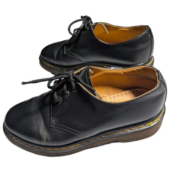 Vtg 1990s Dr. Martens Made in England 1461 Black Leather 3 Eye Oxfords UK 4 US 6 - Picture 9 of 9